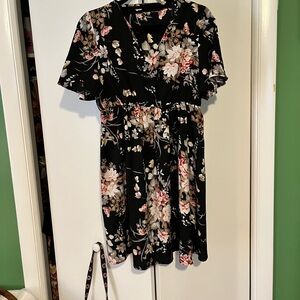 SHEIN Black Floral Dress